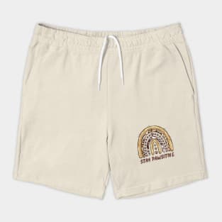 Stay Pawsitive Cheetah Leopard Print Rainbow Shorts