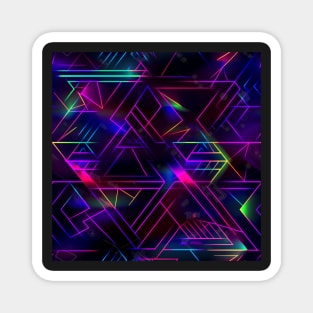 Neon Trippy EDM Festival Rave Pattern Magnet