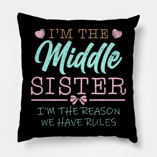 I'm The Middle Sister I Am Reason We Have Rules Pillow by American Woman