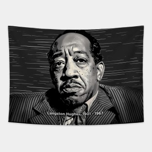 Black History Month: Langston Hughes, Hold fast to dreams. For if dreams die, life is a broken-winged bird that cannot fly on a Dark Background Tapestry