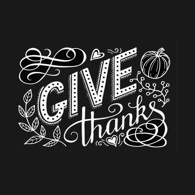 Give thanks hand lettering quote in chalk board style by amramna