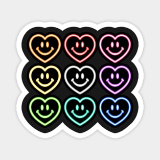 Neon Smiey Heart Magnet