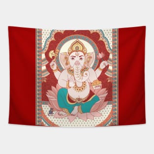 Ganesha is the Indian god of wealth and abundance. Tapestry