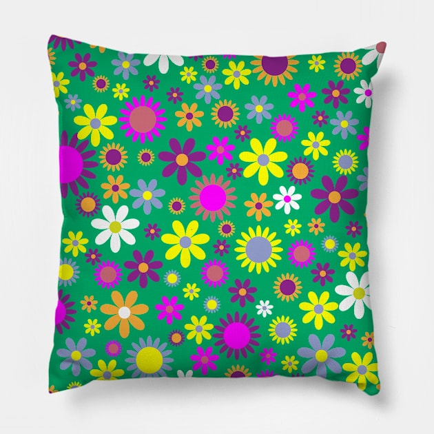 Flowers colourful pattern Pillow by WAADESIGN