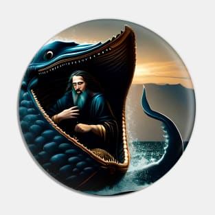 The prophet Jonah swallowed by a giant fish. inside the whale Pin