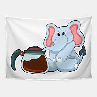 Elephant with Coffee pot Tapestry