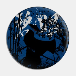 Blue Eye Samurai Silhouette Pin