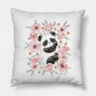 Flowerbed panda Pillow