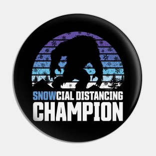 SNOWcial Distancing Champion - Yeti Winter Edition of Social Distancing Champion Pin