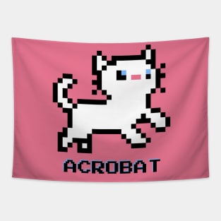 Acrobat Cat - White Tapestry