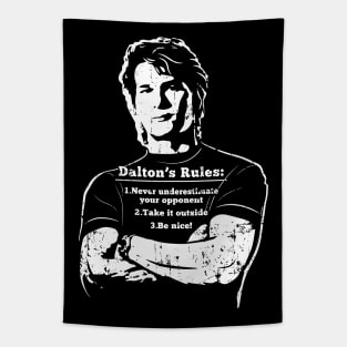 Roadhouse Dalton's Rules (white print) Tapestry