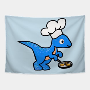 Hanukkah Velociraptor with Chef's Hat (No Text) Tapestry