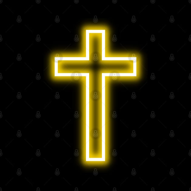 Gold Neon Cross by la chataigne qui vole ⭐⭐⭐⭐⭐