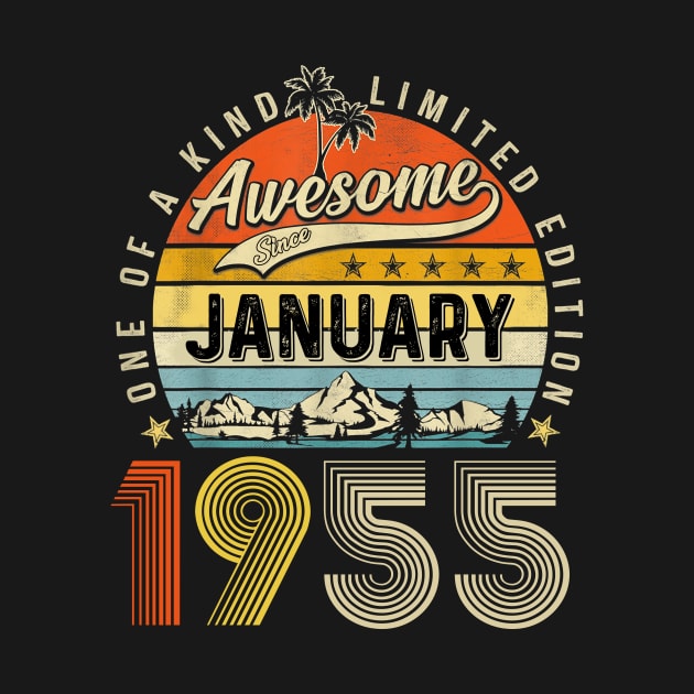 Awesome Since January 1955 Vintage 68th Birthday by louismcfarland