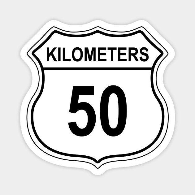 50 Kilometer US Highway Sign Magnet by IORS