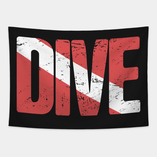 DIVE | Scuba Diving Flag Tapestry by MeatMan