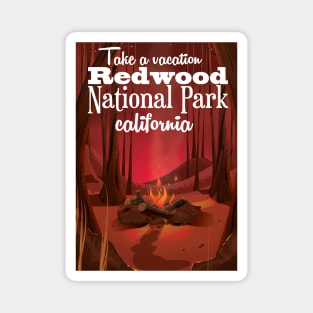 Redwood national Park California travel poster Magnet