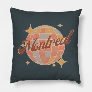 Montreal Canada Retro Vintage Design Disco ball Pillow