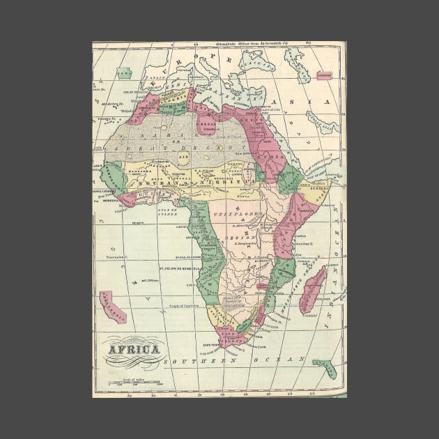 Vintage Map of Africa (1872) by Bravuramedia