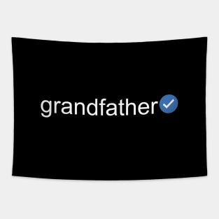 Verified Grandfather (White Text) Tapestry