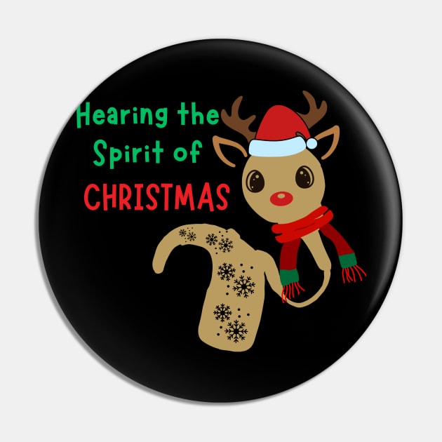 Cochlear Implant Christmas Pin by DDCreates