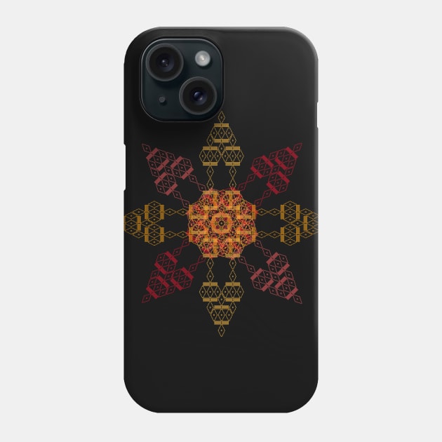 Geometric Ethno Flower Phone Case by happyMagenta