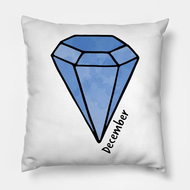 December Blue Topaz Birthstone Pillow by murialbezanson