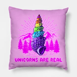 Unicorns are real, camping ed. Pillow