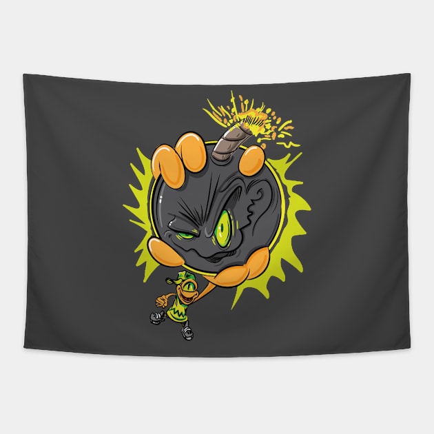 Nasty Grinning Bomb Tapestry by eShirtLabs