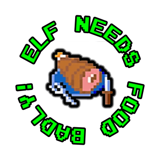 Gauntlet Arcade Game - Elf Needs Food Badly T-Shirt