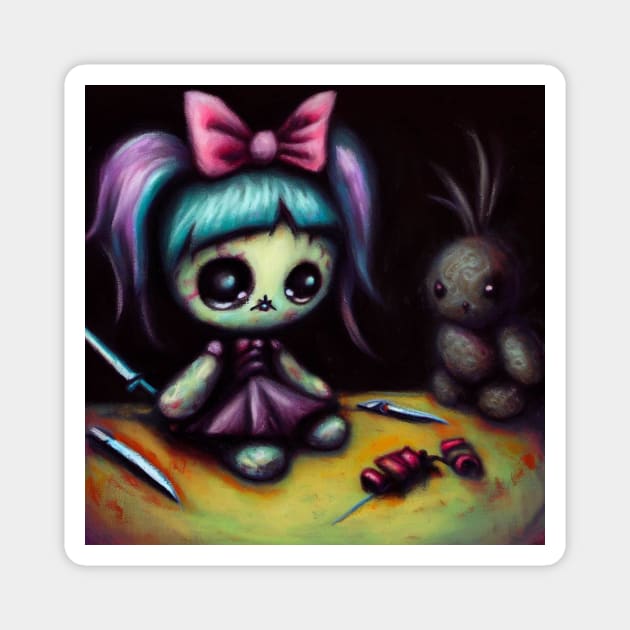 Evil doll Magnet by Donkeh23