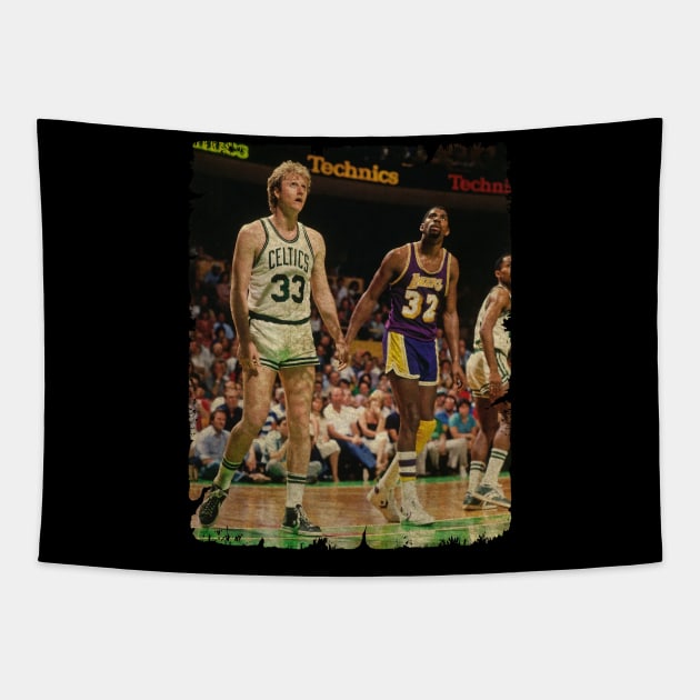 Magic Johnson vs Larry Bird, Made Their NBA Debuts Tapestry by Wendyshopart