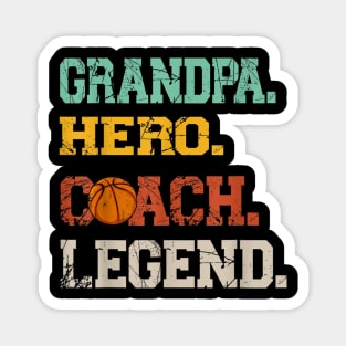 Mens Grandpa Hero coach Legend fathers day basket ball grandpa Magnet