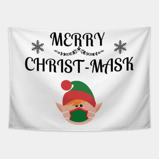 Merry Christmask Quarantine Elf Tapestry