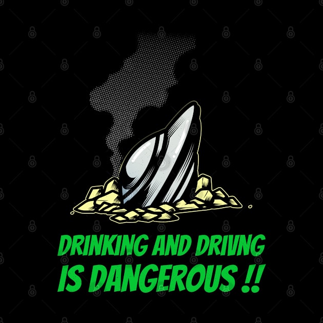 Drinking and driving is dangerous, masks, mugs, hoodies, stickers, by BostonBulldog