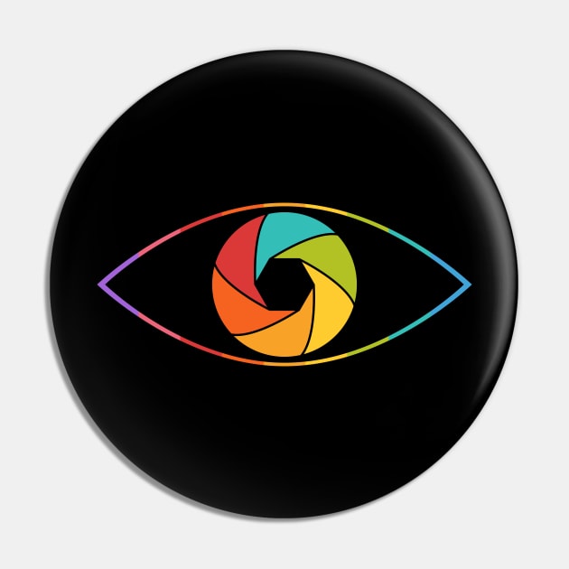 Colorful eye camera shutter Pin by All About Nerds