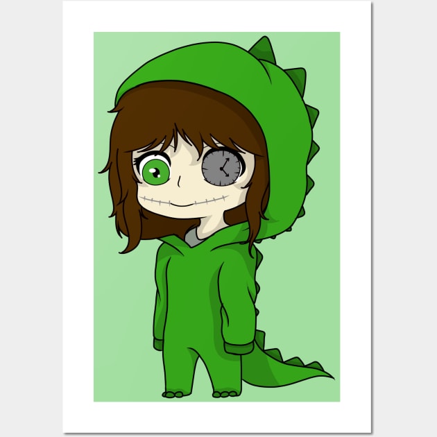 hoodie dinosaur chibi - Creepypasta - Posters and Art Prints