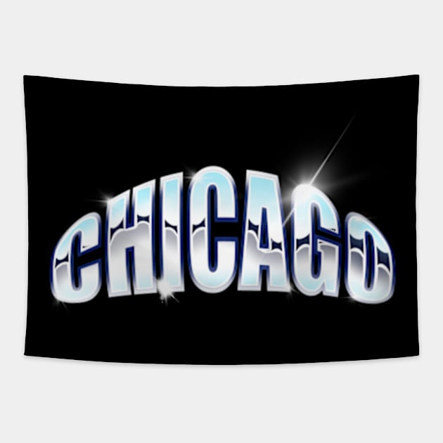 Chicago - Typography Style Design Tapestry by BlockersPixel