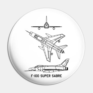 F-100 Super Sabre American Jet Aircraft Blueprint Diagrams Pin