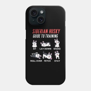 siberian husky guide to training-black and white husky dog Phone Case