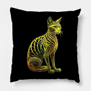 Gold Art Cat Pillow