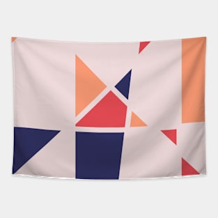 Pink and navy triangles Tapestry