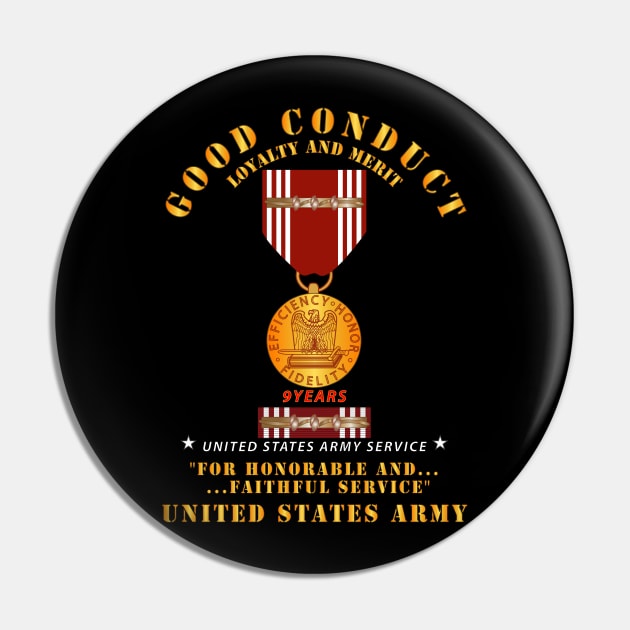 Good Conduct w Medal w Ribbon - 9 Years Pin by twix123844