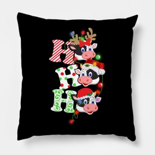 Ho Ho Ho Funny Christmas For Cow Lovers Pillow