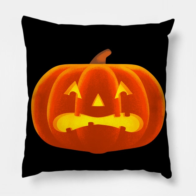 Spooked Pumpkin Pillow by tommartinart