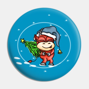 Christmas colored funny bulls Pin