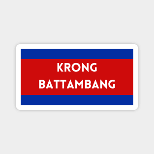 Krong Battambang City in Cambodian Flag Colors Magnet