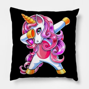 Dabbing Unicorn Birthday Shirt Girls Cute Unicorn Pillow