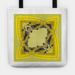 design in square format in shades of yellow and grey Tote