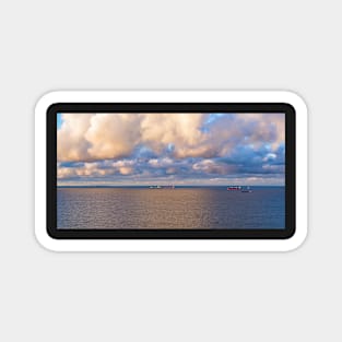 Moody sky over container ships Magnet